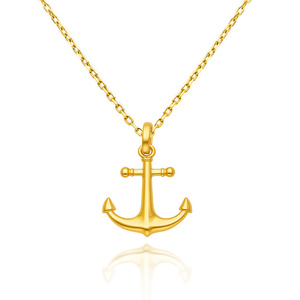 Złota zawieszka kotwica 585 symbol nadziei gładka 2,5 cm