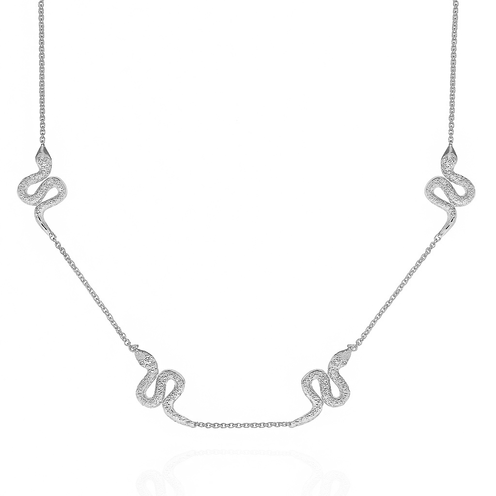 Srebrny naszyjnik żmije 925 węże 40-45 cm