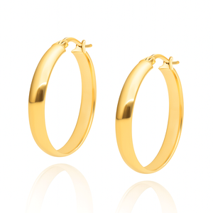 Złote kolczyki koła szerokie 585 gładkie na zatrzask 3,5 cm