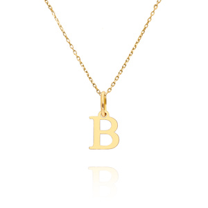 Złota zawieszka wisiorek 585 prosta mała literka B wysokość 1 cm