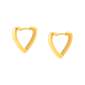 Kolczyki złote serca 585 gładkie małe na zatrzask
