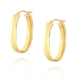 Kolczyki duże koła owalne złote 585 jajka gładkie kreol 3 cm