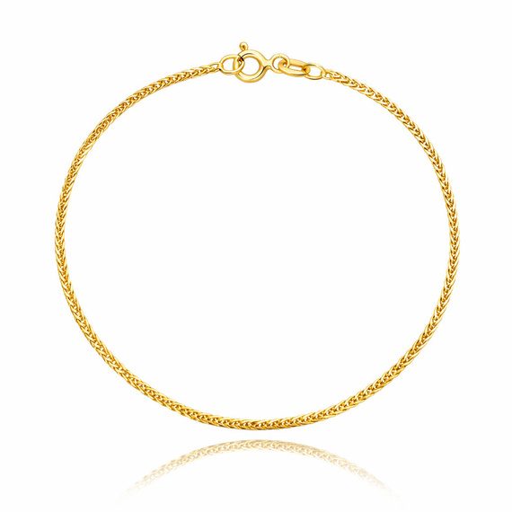 Złota bransoletka 585 Lisi Ogon 1,3 mm długość 19 cm