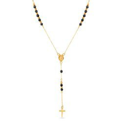 Naszyjnik złoty różaniec 585 z czarnymi cyrkoniami Nyks