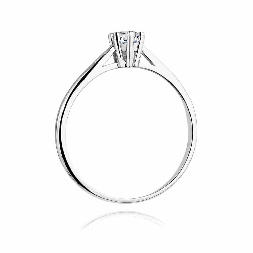 Złoty pierścionek zaręczynowy z diamentem 0,15 ct białe złoto