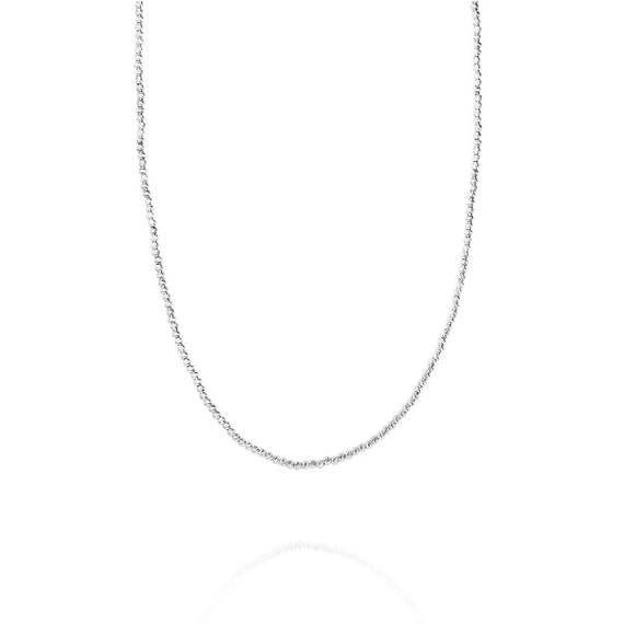 Srebrny naszyjnik 925 kuleczki fasetowane długość 42-45 cm 