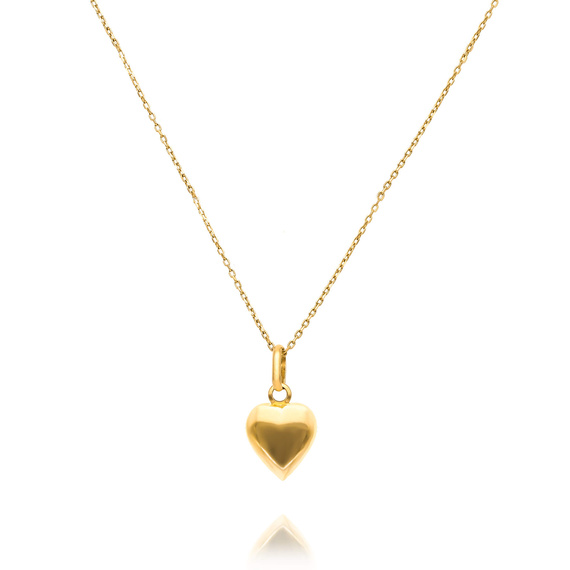 Złota zawieszka serce 585 serduszko gładkie dmuchane 3D 2 cm