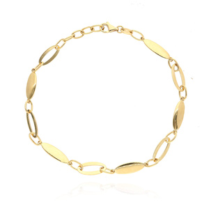 Złota bransoletka damska 585 połączone blaszki 18-20 cm