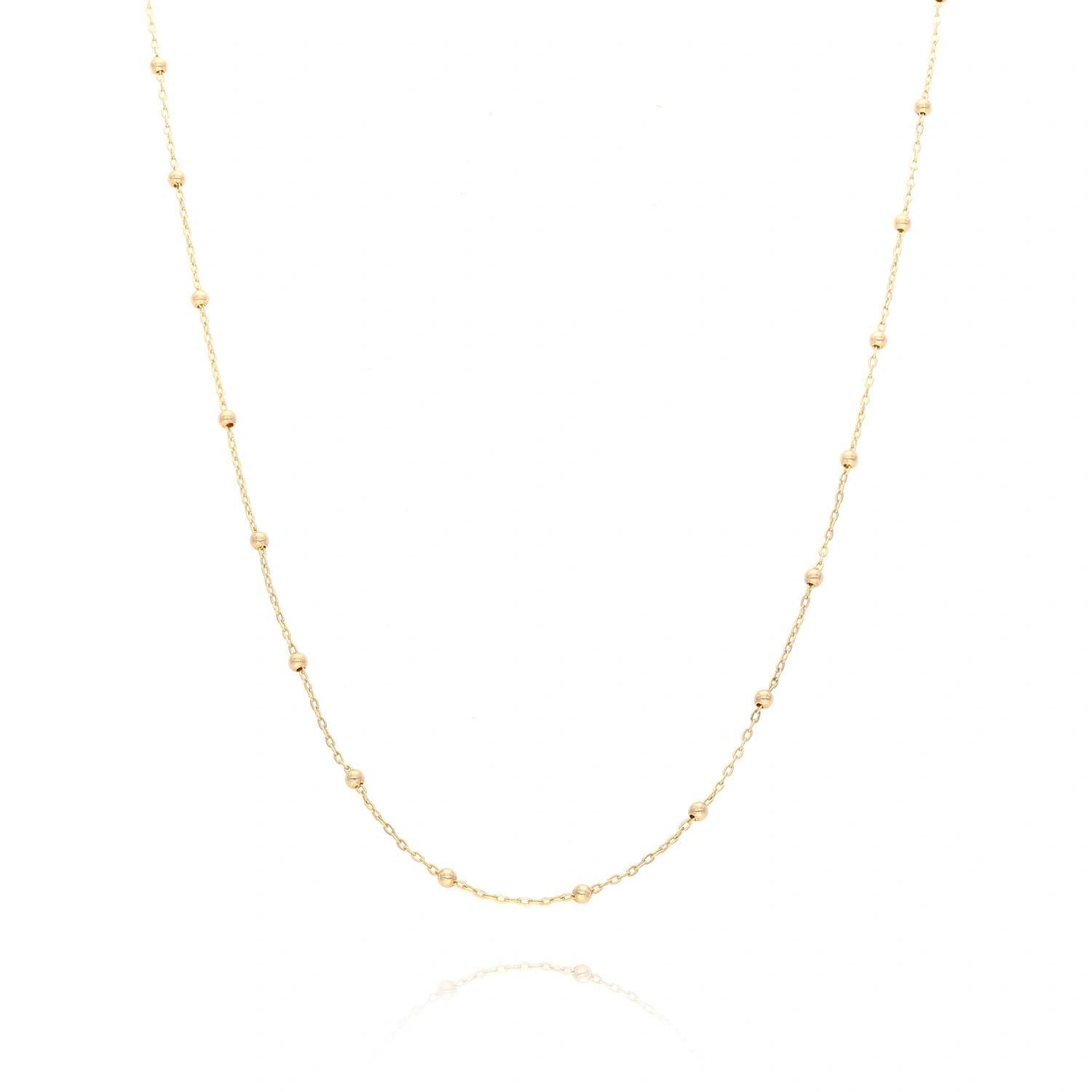 Złoty naszyjnik 585 choker kuleczki łańcuszek ankier 38 - 40 cm