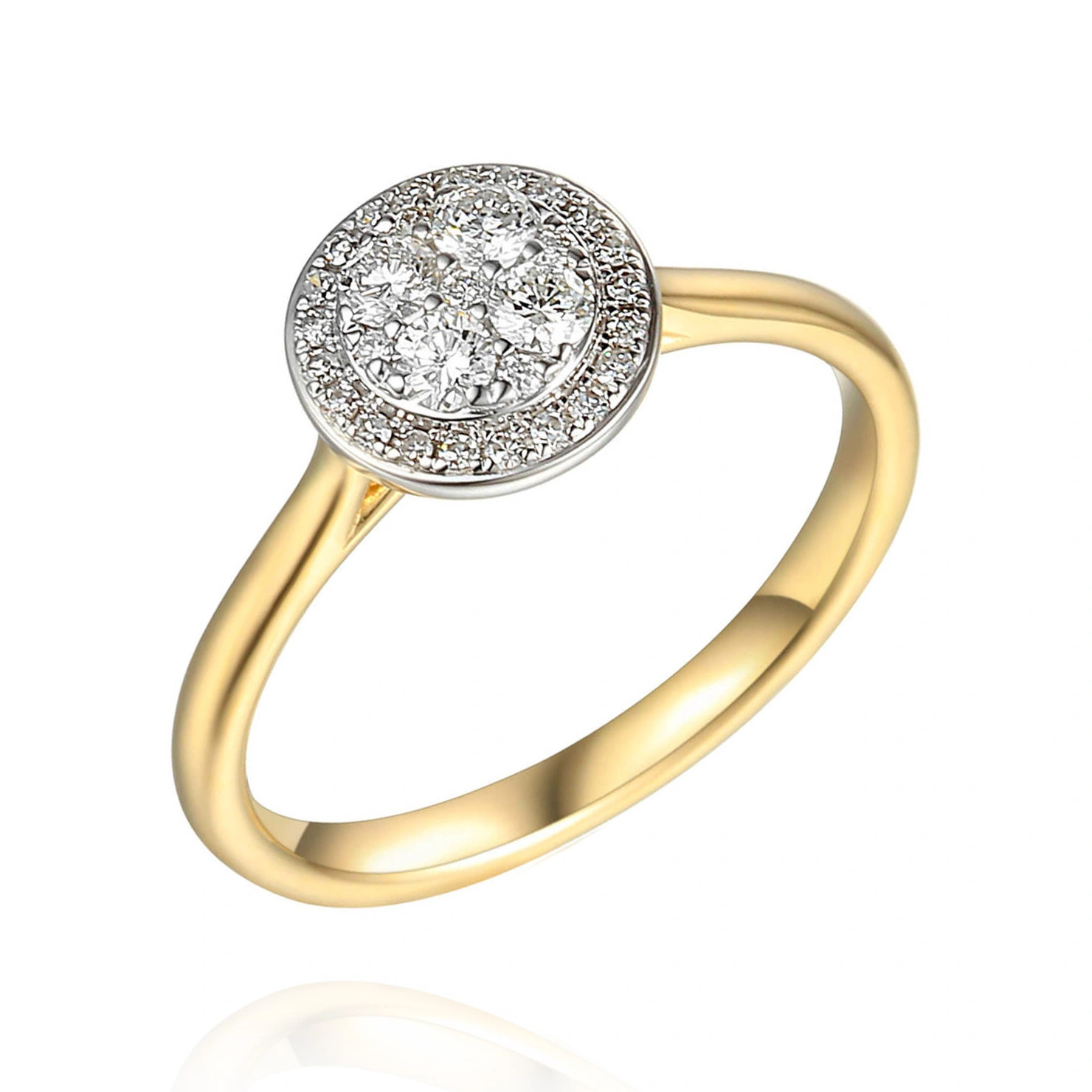 Złoty pierścionek zaręczynowy z diamentami 0,33 ct okrągły