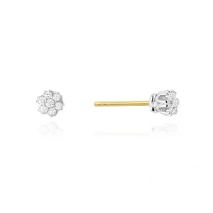 Złote kolczyki 585 diamenty 0,20 ct sztyft