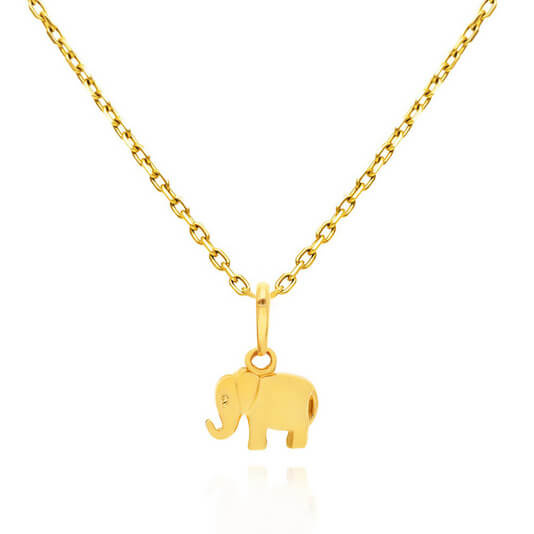 Złota zawieszka słoń 585 gładki słonik