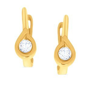 Złote kolczyki łezki 585 cyrkonie zapięcie angielskie Daisy