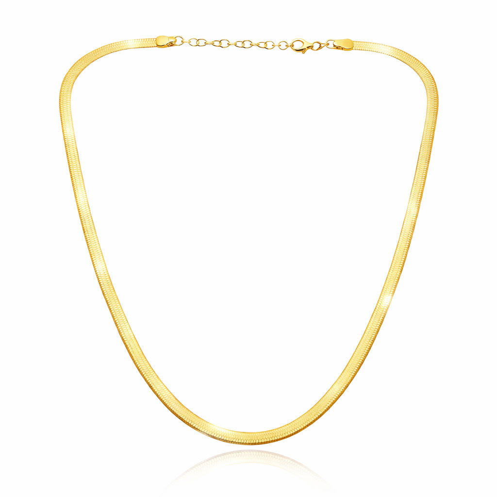 Naszyjnik złoty taśma żmijka 585 gładka 4 mm długość 36-40 cm Choker