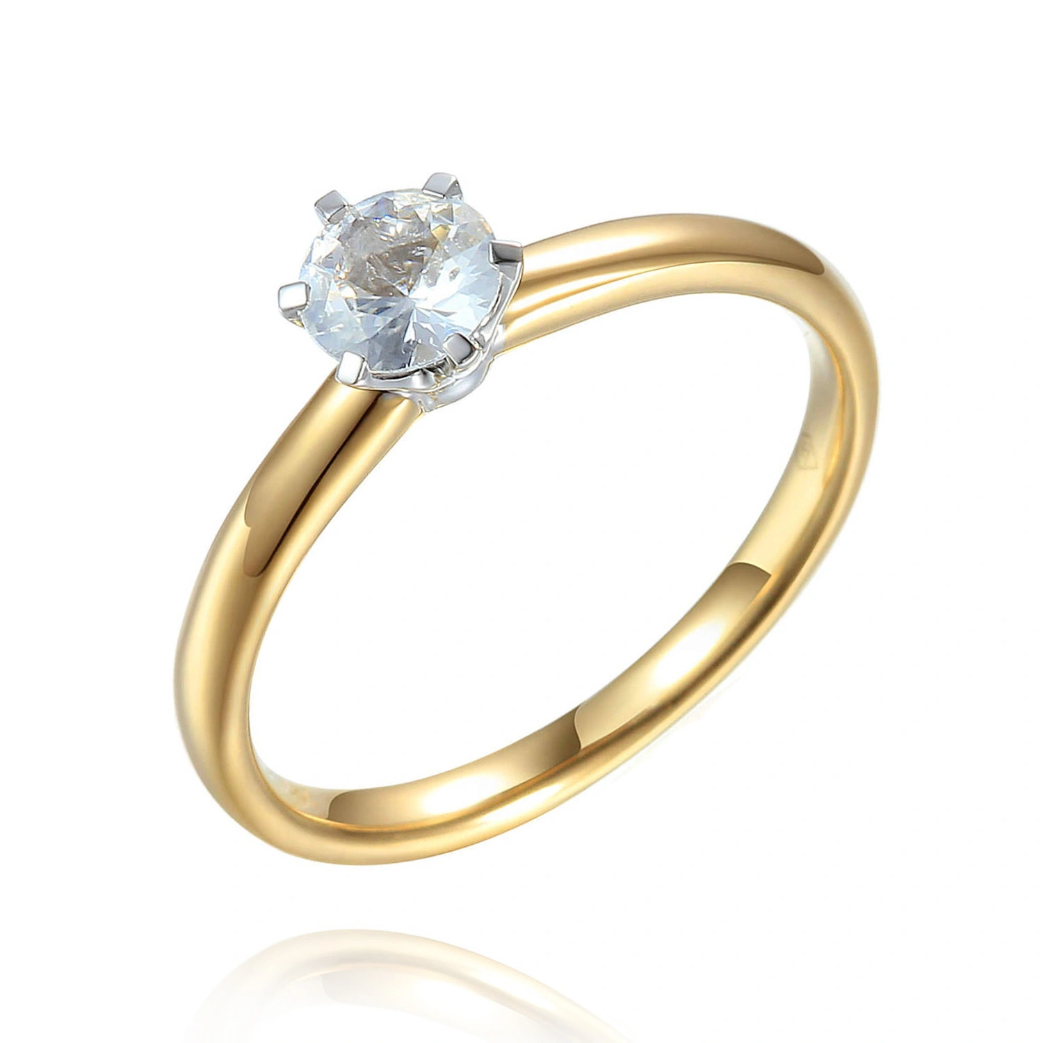 Elegancki złoty pierścionek zaręczynowy z diamentem 0,50 ct