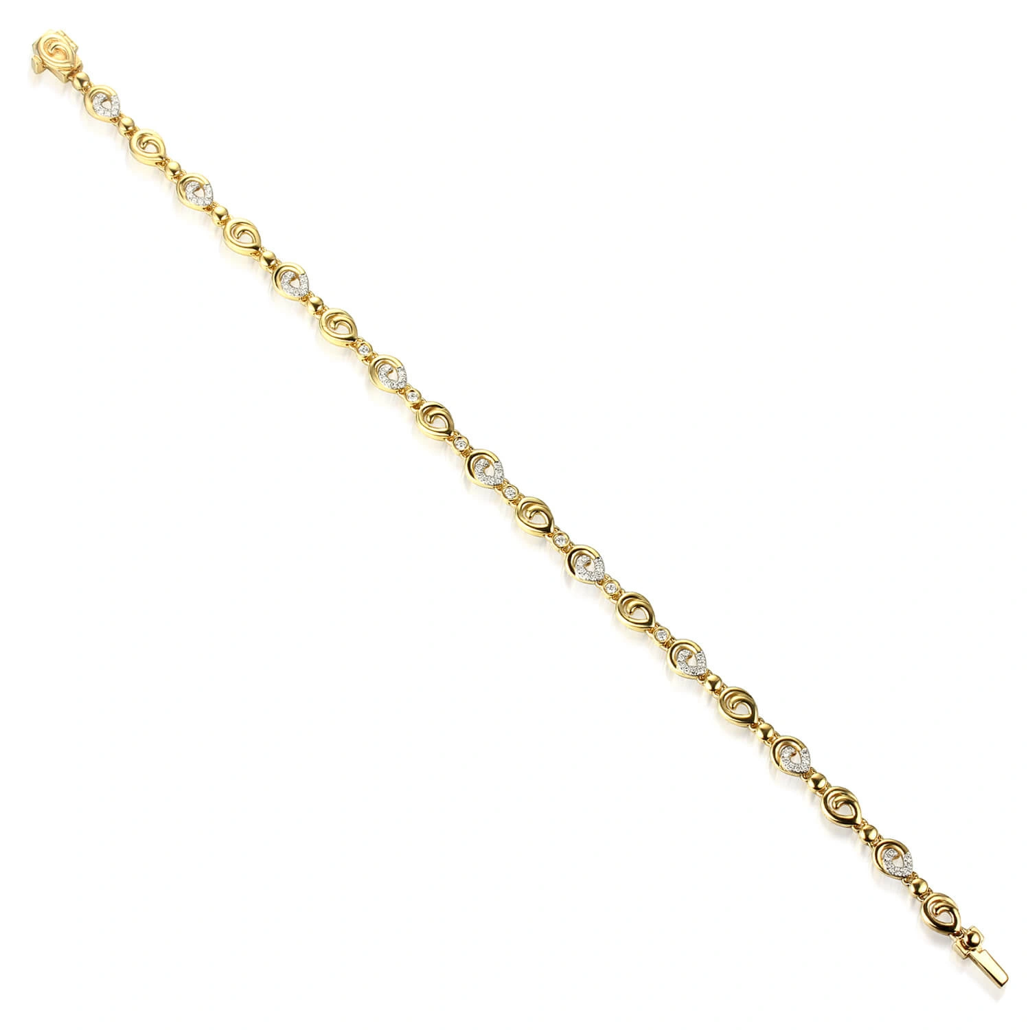 Złota bransoletka 585 z diamentami 0,42 ct