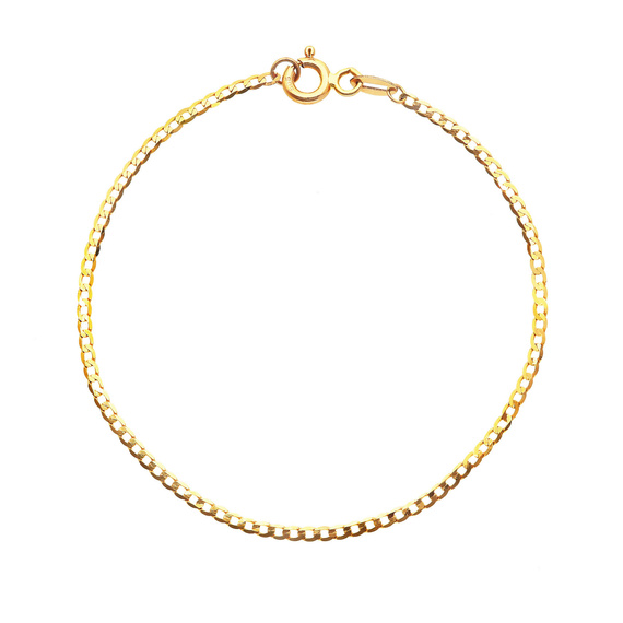 Złota bransoletka 585 pancerka pełna 1,4 mm długość 15 cm