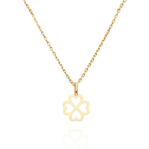 Złota zawieszka 585 ażurowa koniczynka