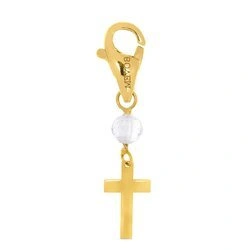 Złota zawieszka charms 585 krzyżyk do bransoletki