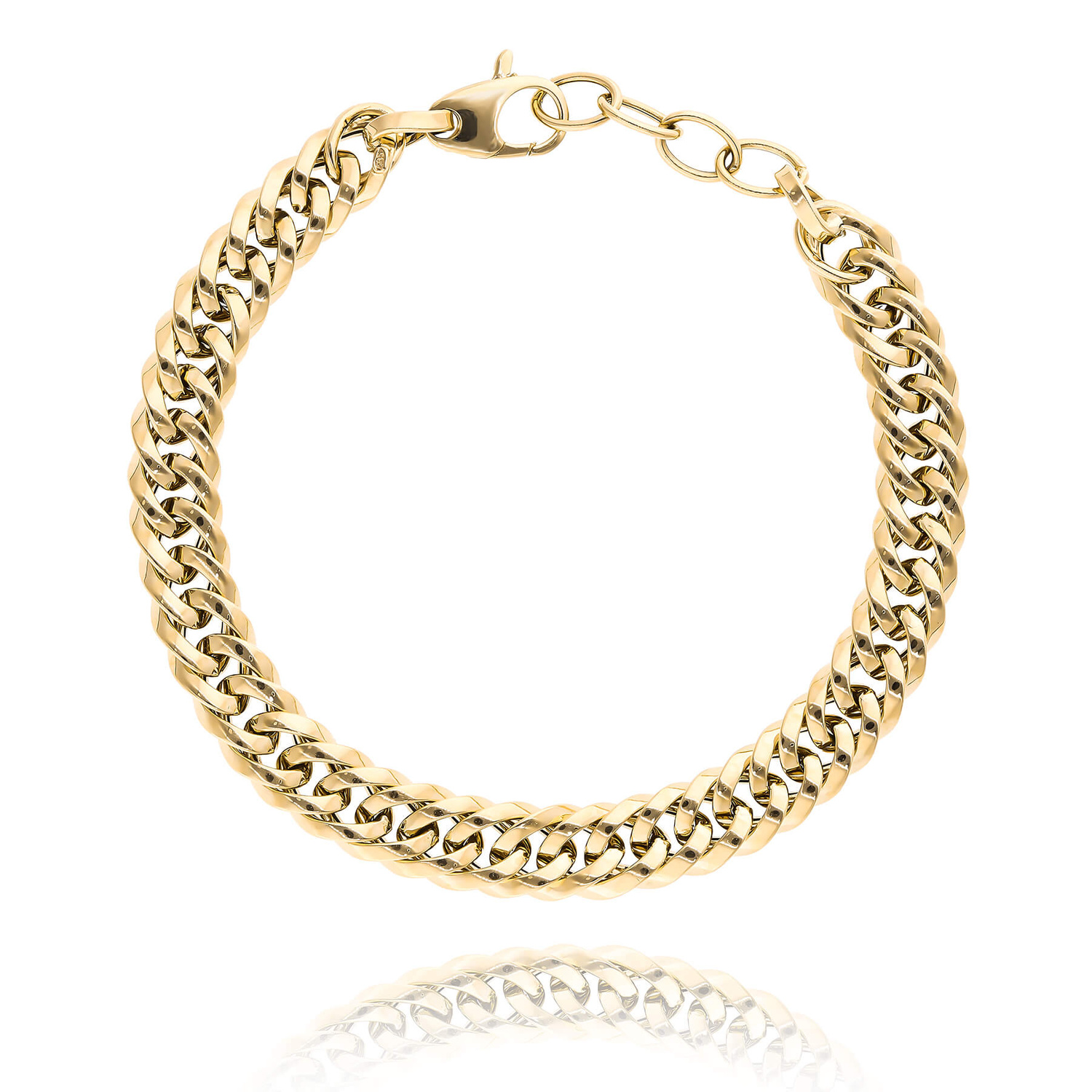 Złota bransoletka damska 585 szeroka pancerka gęsta 19 - 21 cm