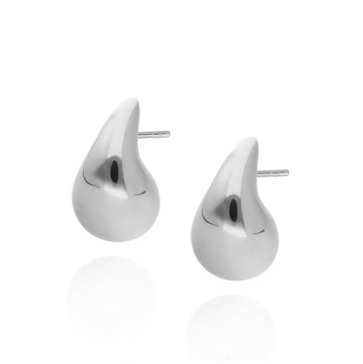 Srebrne kolczyki małe krople 925 na sztyft drops 1,8 cm