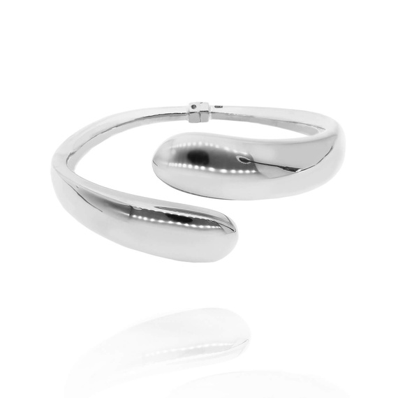 Srebrna bransoletka łezki bangle 925 gładka sztywna