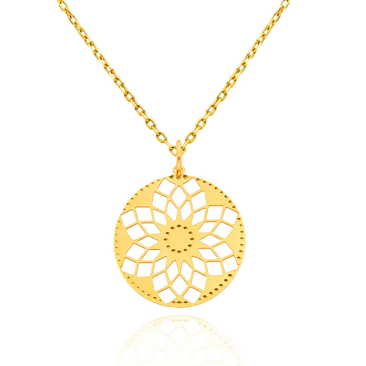 Złota zawieszka ażurowa 585 kółko kwiatek kwiat