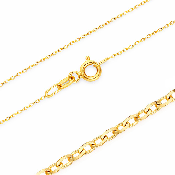 Złoty łańcuszek 585 Ankier diamentowany 1,4 mm długość 50 cm