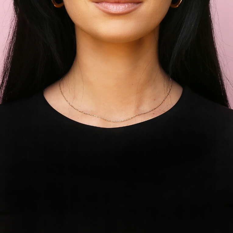 Złoty łańcuszek 585 Ankier diamentowany 1 mm długość 40 cm