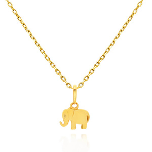 Złota zawieszka słoń 585 gładki słonik