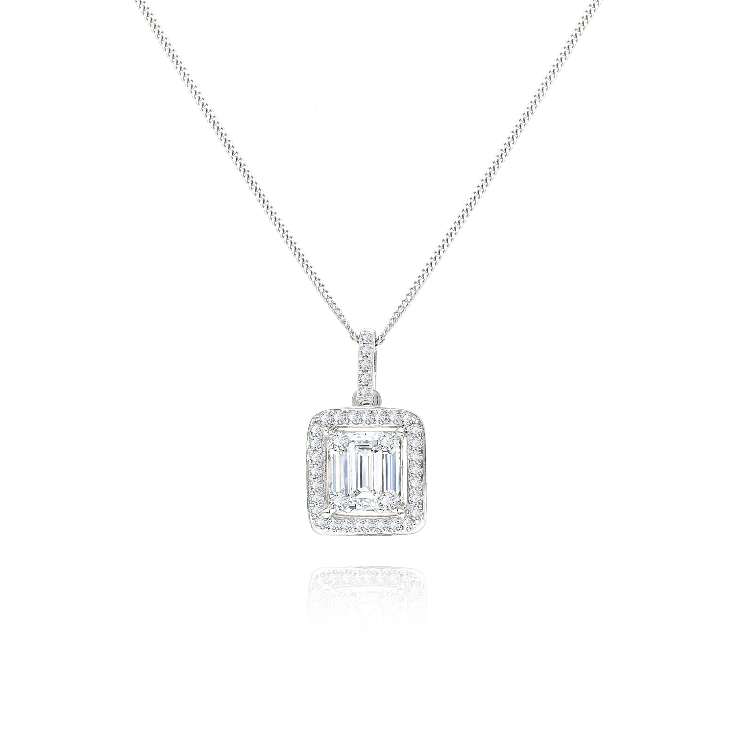 Złota zawieszka 585 wysadzana diamentami 0,52 ct bagietki brylanty