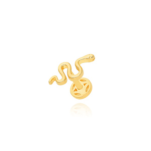 Złoty kolczyk do piercingu 585 wąż gładki serpent labret helix tragus conch