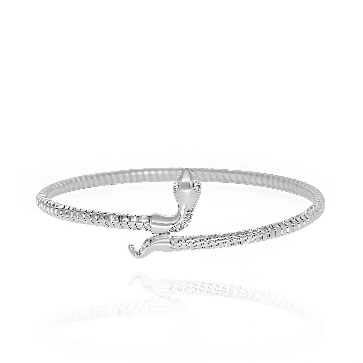 Srebrna bransoletka bangle 925 wąż cyrkonie snake serpent