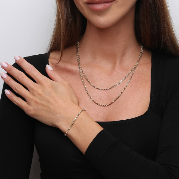 Złoty łańcuszek 585 splot irydia 2,5 mm długość 45 cm