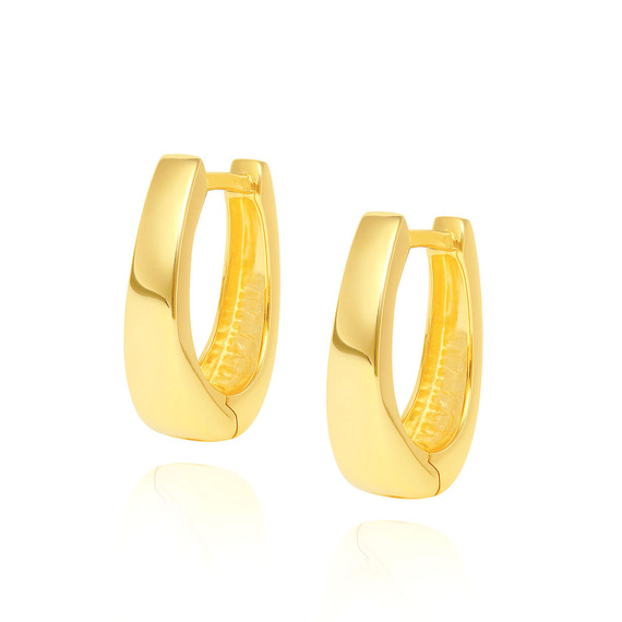 Złote kolczyki kółka 585 koła owalne łezki gładkie na zatrzask 