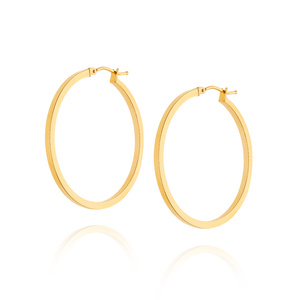 Kolczyki złote koła 585 kwadratowe krawędzie średnica 3,3 cm