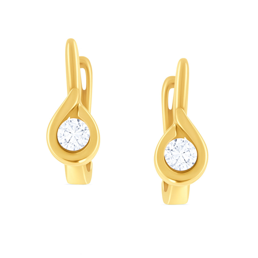 Złote kolczyki łezki 585 cyrkonie zapięcie angielskie dla dziewczynki