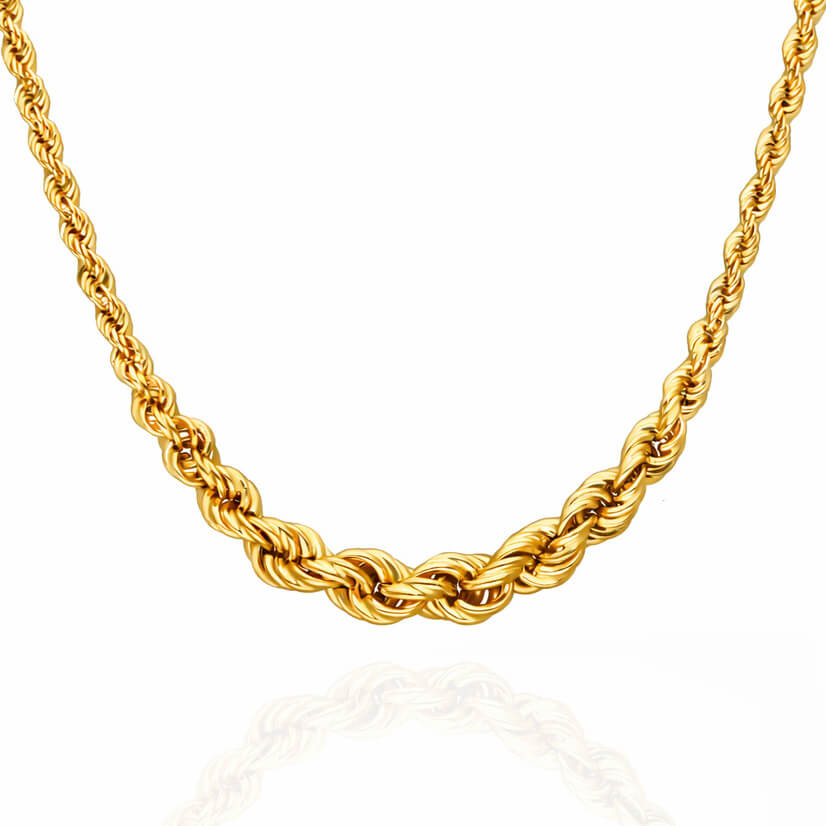 Złoty łańcuszek korda 585 kolia kordel 45 cm szerokość 6 mm