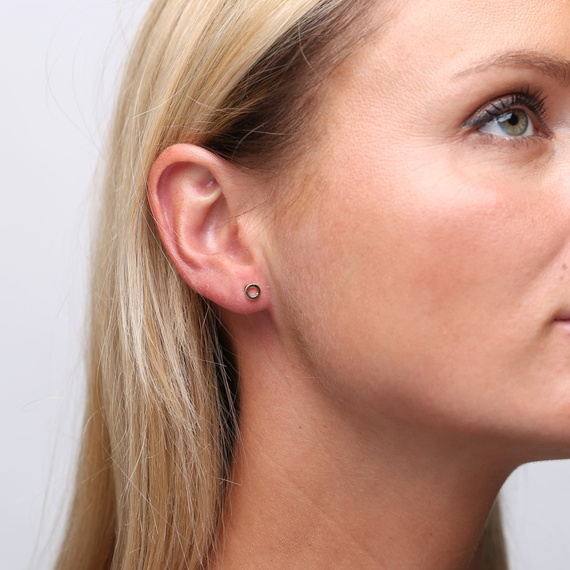 Kolczyki złote kółka 585 małe gładkie na sztyft 