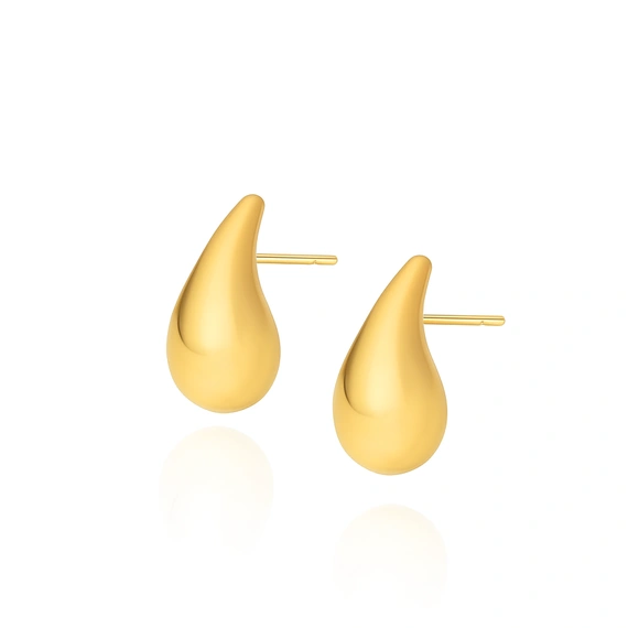 Złote kolczyki krople 585 łezki na sztyft drops 1,6 cm