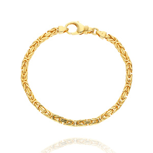 Złota bransoleta męska 585 pełny splot królewski szerokość 4,5 mm długość 24 cm