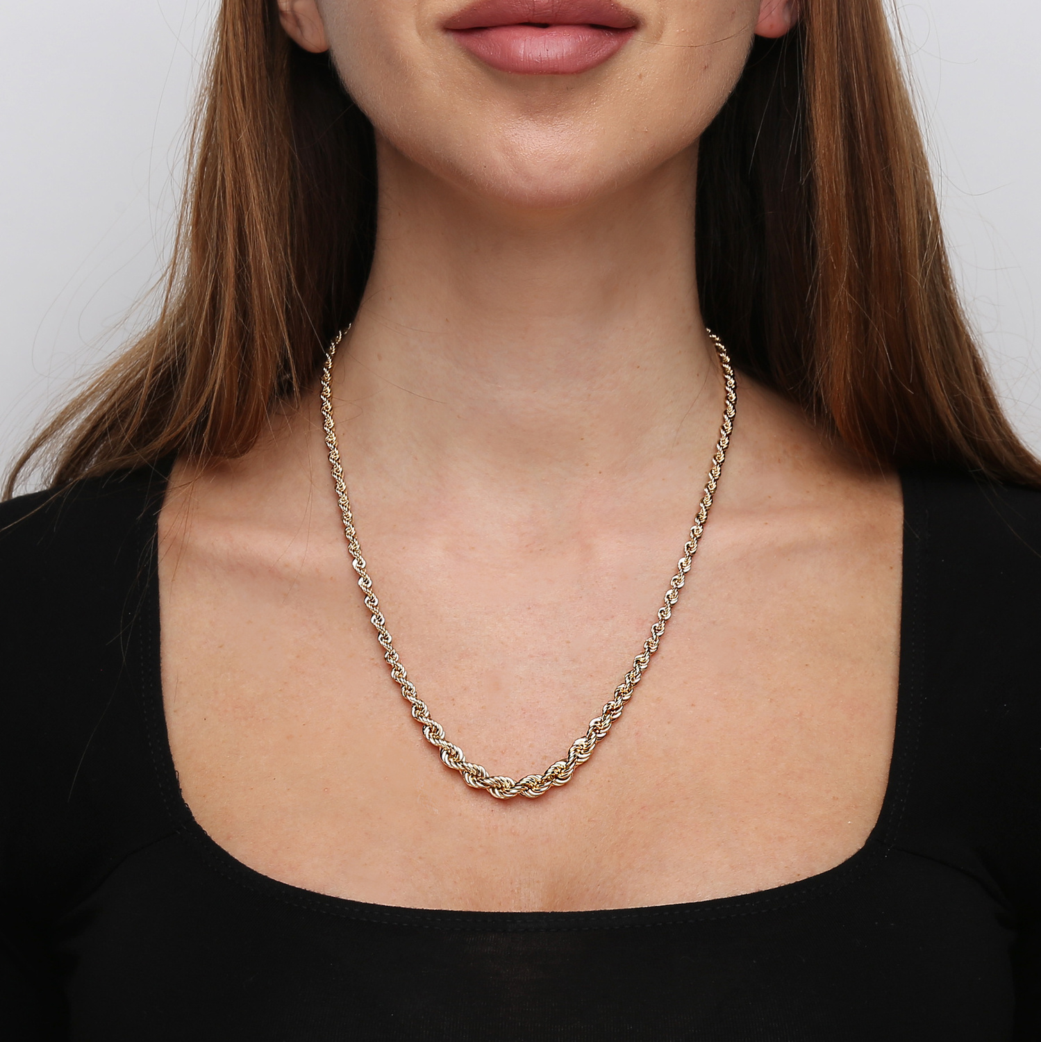 Złoty łańcuszek korda 585 kolia kordel 50 cm szerokość 6 mm