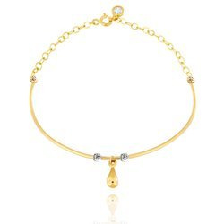 Bransoletka złota sztywna z kuleczkami i łezką 585