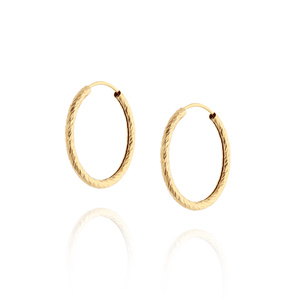 Kolczyki złote koła 585 diamentowane średnica 1,8 cm