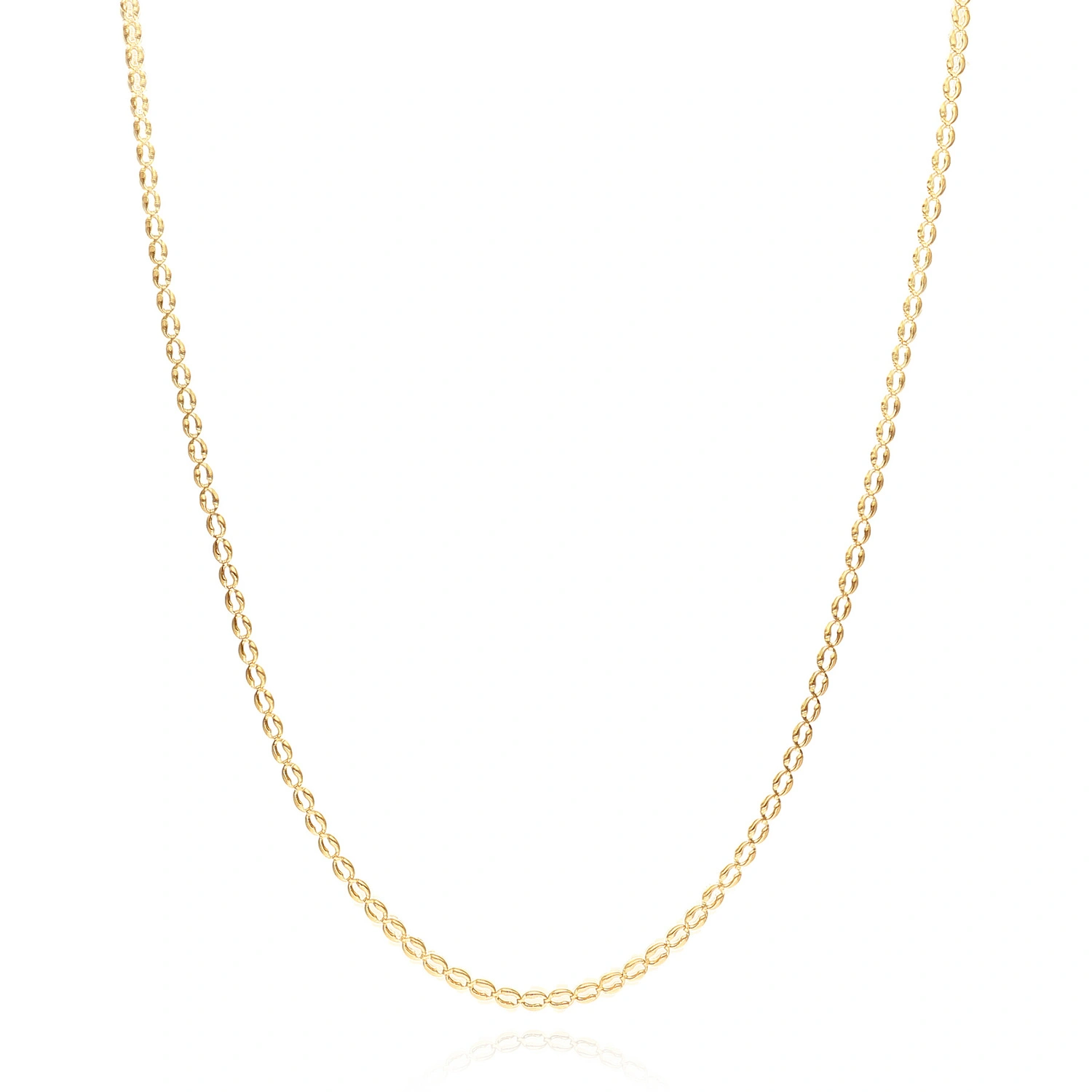 Złoty naszyjnik kawa 585 łańcuszek 2 mm żółte złoto 55 cm