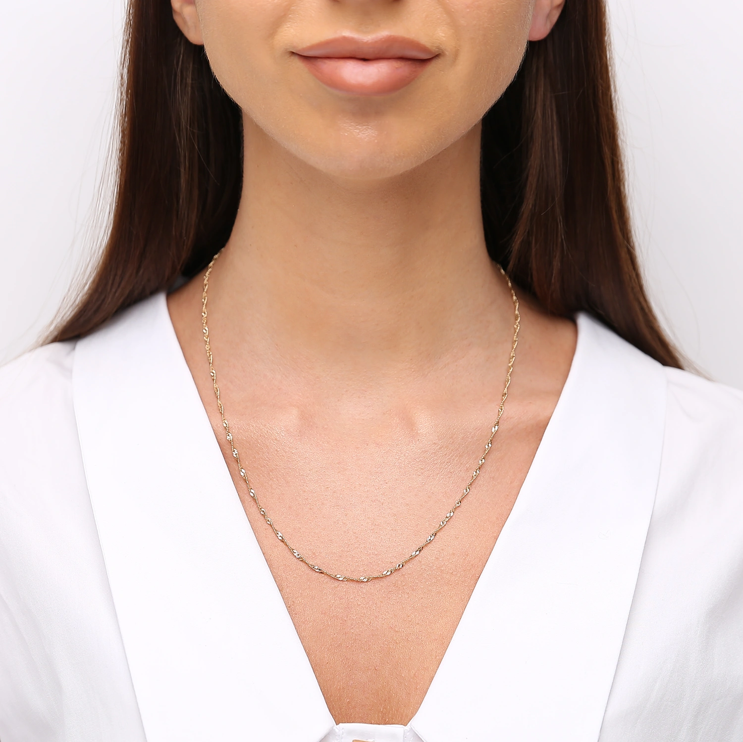 Złoty łańcuszek 585 Singapur 2 mm długość 50 cm