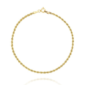 Złota bransoletka damska 585 korda 2,5 mm kordel diamentowana 18 cm