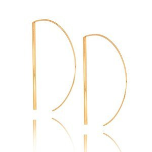 Złote kolczyki koła 585 duże gładkie półkola półelipsa