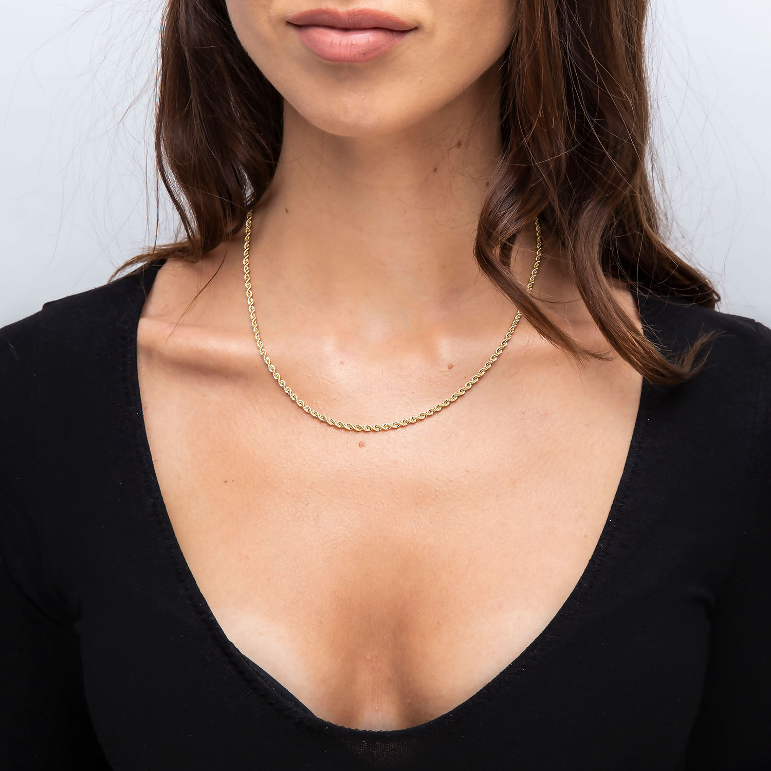 Złoty łańcuszek 585 Korda 3,5 mm długość 45 cm