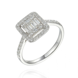 Złoty pierścionek zaręczynowy z diamentami 0,67 ct białe złoto